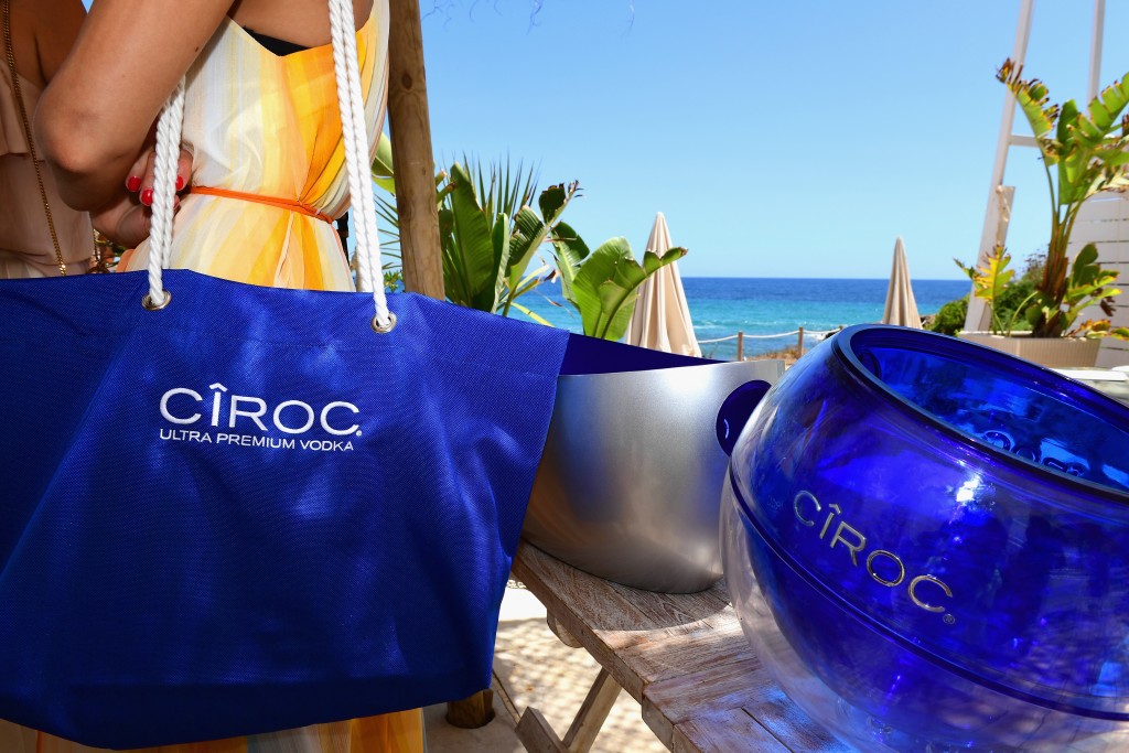 IBIZA, SPAIN - JULY 19: A general view of Ciroc vodka branding during the CIROC On Arrival Lunch at Atzaro Beach on July 19, 2016 in Ibiza, Spain. (Photo by Ian Gavan/Getty Images for CIROC Vodka)